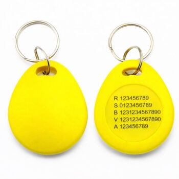 EM4200 Droppen Yellow – Schlüsselanhänger mit vorgefertigten Systemnummern (EM 125 kHz)