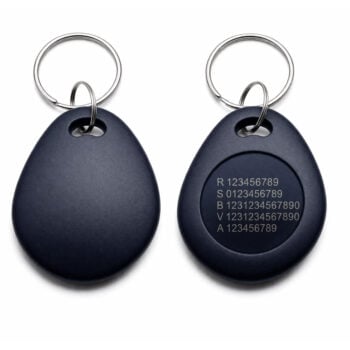 EM4200 Droppen Schwarz - Schlüsselanhänger Fertige Systemnummern (EM 125 kHz)