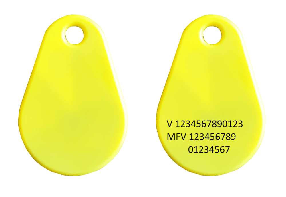 Axema Tagg Combi EM4200/Mifare1k Yellow Adapted for Axema Vaka Access System