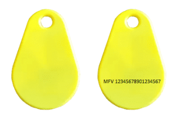 Axema Tag Mifare1k Yellow Adapted for Axema Vaka Passersystem