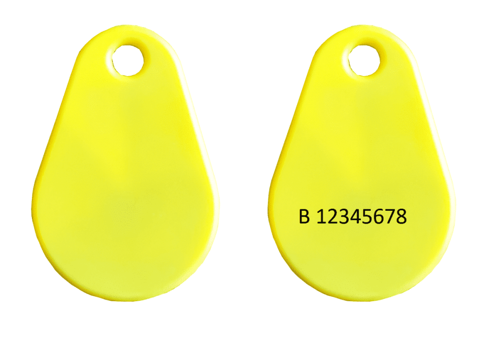 Etiqueta Vanderbilt Entro EM4200 amarilla, personalizada para el sistema de control de acceso Vanderbilt Entro