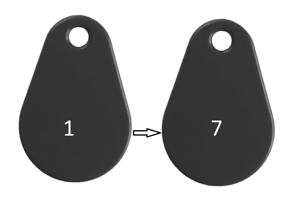 Combinatietag EM4200 + Mifare1 kClassic® met nr. 1 - 7 Pro
