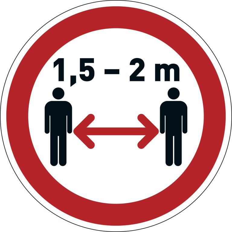 Autocollant d'avertissement "Gardez vos distances" amovible