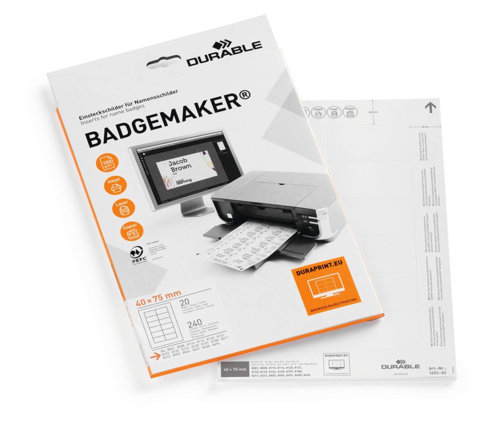 BADGEMAKER®-etiketter for navneskilt 40x75