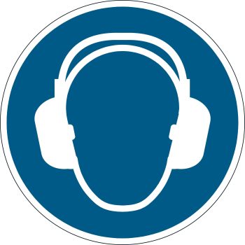 Warnaufkleber „Gehörschutz verwenden“