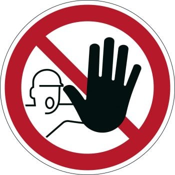 Varseldekal  "Tillträde förbjudet"