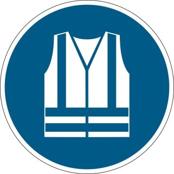 Warnaufkleber „Warnkleidung verwenden“