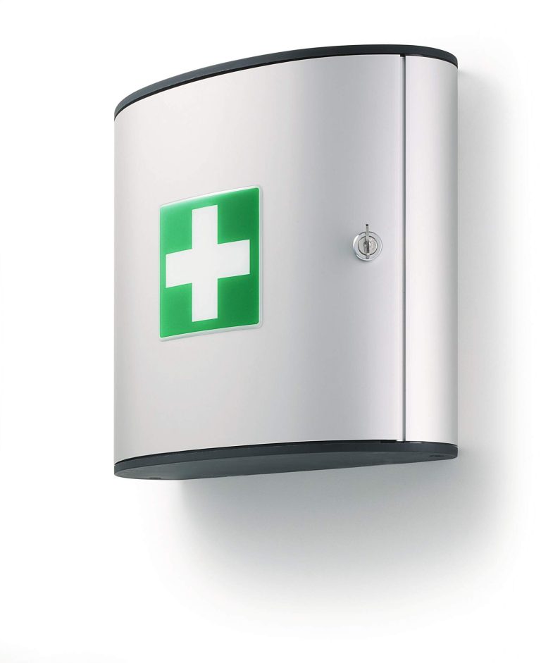 Førstehjelpsskap FØRSTEHJELPSBOX M med innhold iht. DIN 13164:2022