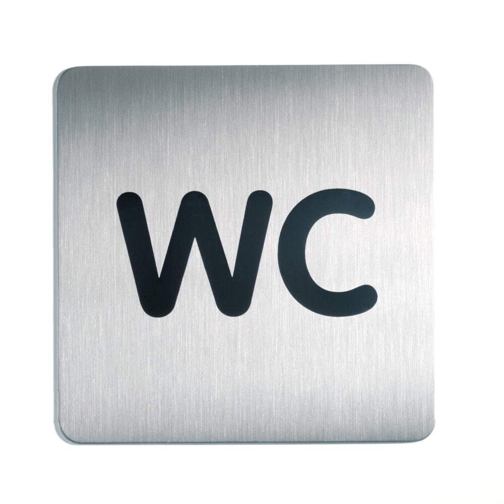 Firkantet symbolskilt WC