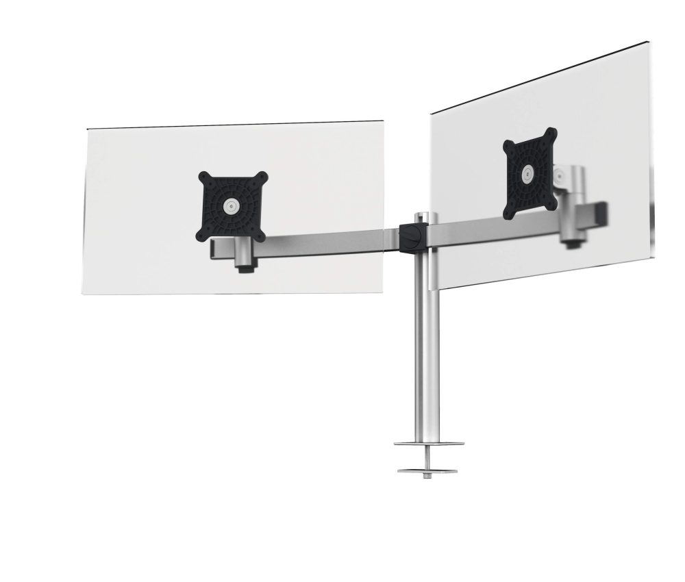 Schermhouder PRO voor 2 schermen, kabelgatbevestiging