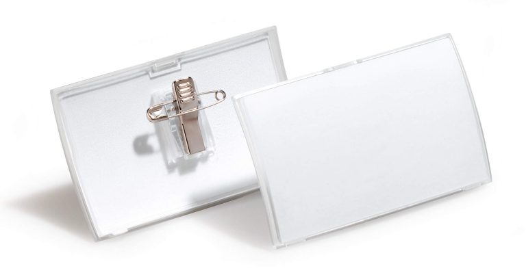 Navneskilt CLICK FOLD 40x75, pin/clip