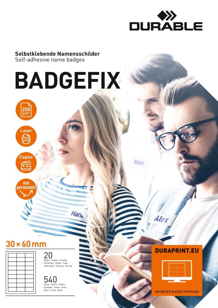 Namnskylt BADGEFIX 30x60, självhäftande
