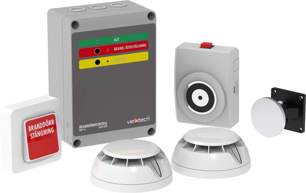 Branddeursluitset - BDC-1A-KIT - Complete oplossing met rookmelders en deurmagneet