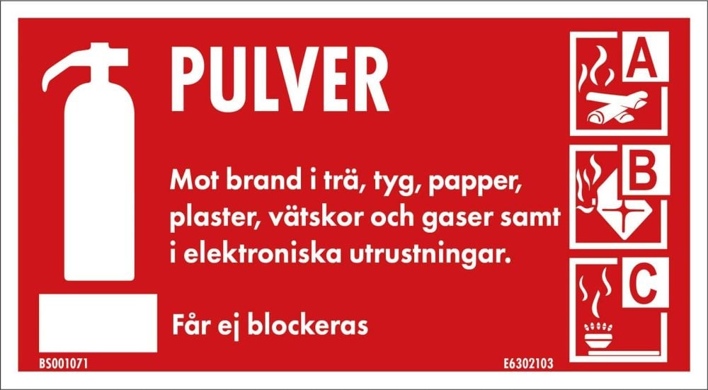 Sign Pulverslokker 200X110Mm