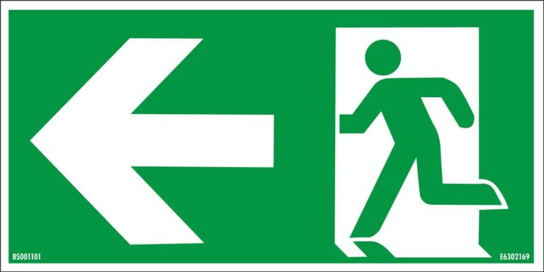 Rømningsvei Sign Escape Pil Venstre