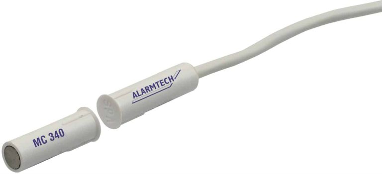 Alarmtech MC 340 Contacto magnético, montaje empotrado, NC, cable de 2 m, blanco