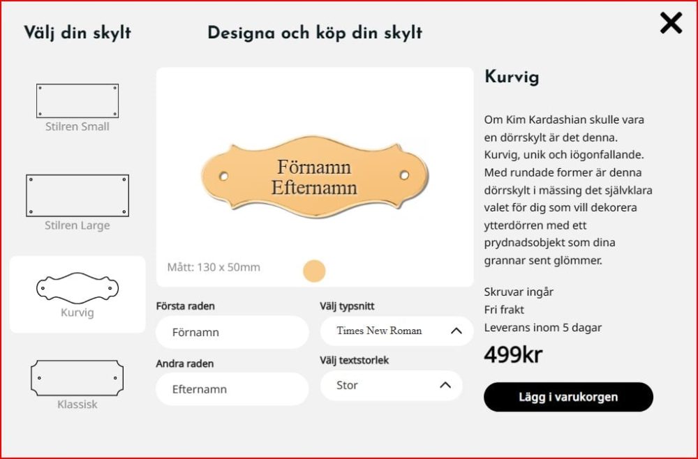 Kurvig dörrskylt - obrazek 2