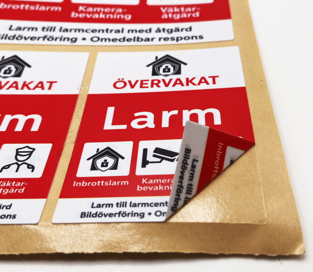 Pegatina de alarma de doble cara, autoadhesiva y monitorizada (A6) - 105 × 148,5 mm
