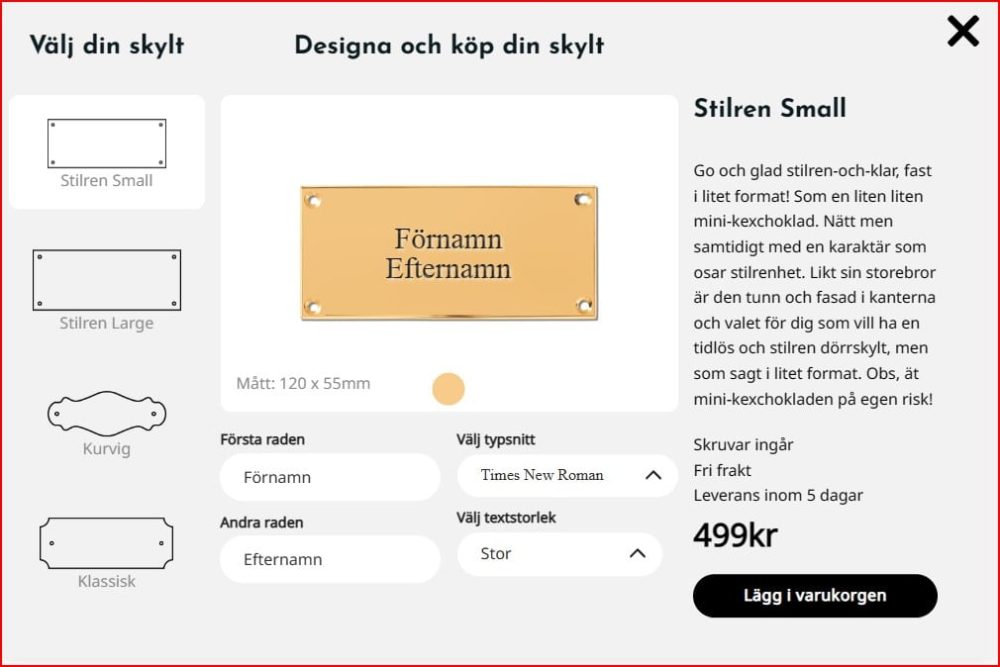 Stilren dörrskylt Small - obrazek 2