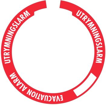 DEKAL UTRYMN/EVAC RÖD BOTTEN