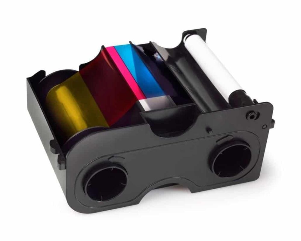 Färgband  Fargo DTC1250/1000 YMCKO Colour Ribbon with Cleaning Roller, 045000 (250 Prints) - Afbeelding 2