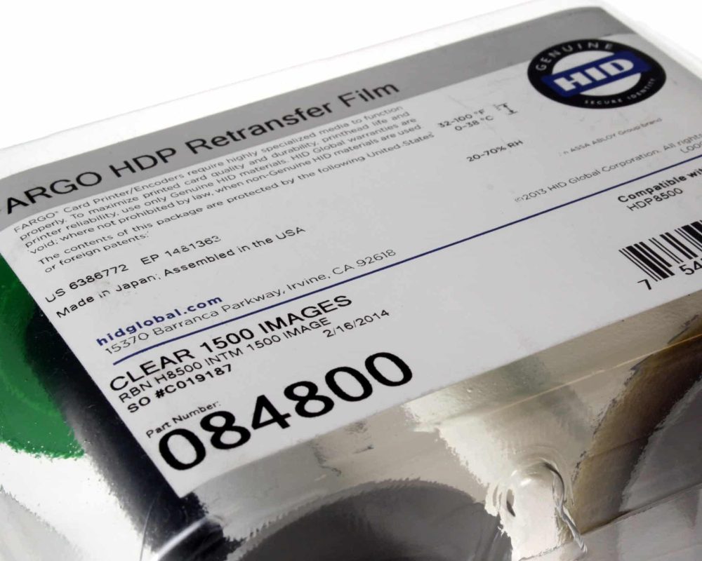 Färgband  HDP8500 Standard Clear Film, 084800 (1500 images) – Image 4