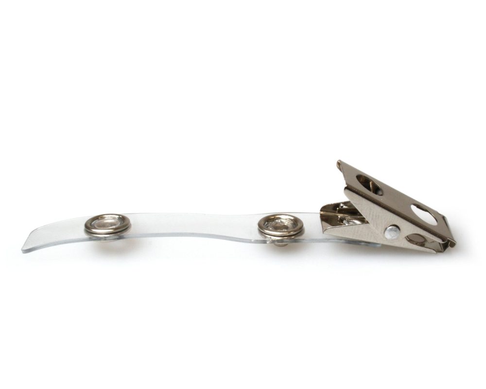 Krokodilklämma metall 70 mm med genomskinligt band (100 pack) – Image 3