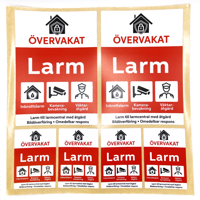 Alarm sticker Double-sided Self-adhesive Monitored - 6pack