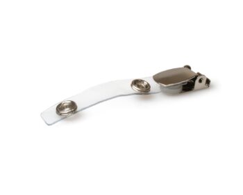 Metallclip & transparentes Band, Länge 70 mm zwischen den Druckknöpfen (100er-Pack)