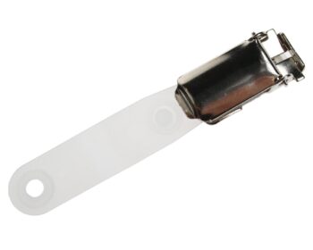 Klipsy do etui na karty, z nylonowym paskiem i plastikową opaską (100 sztuk)