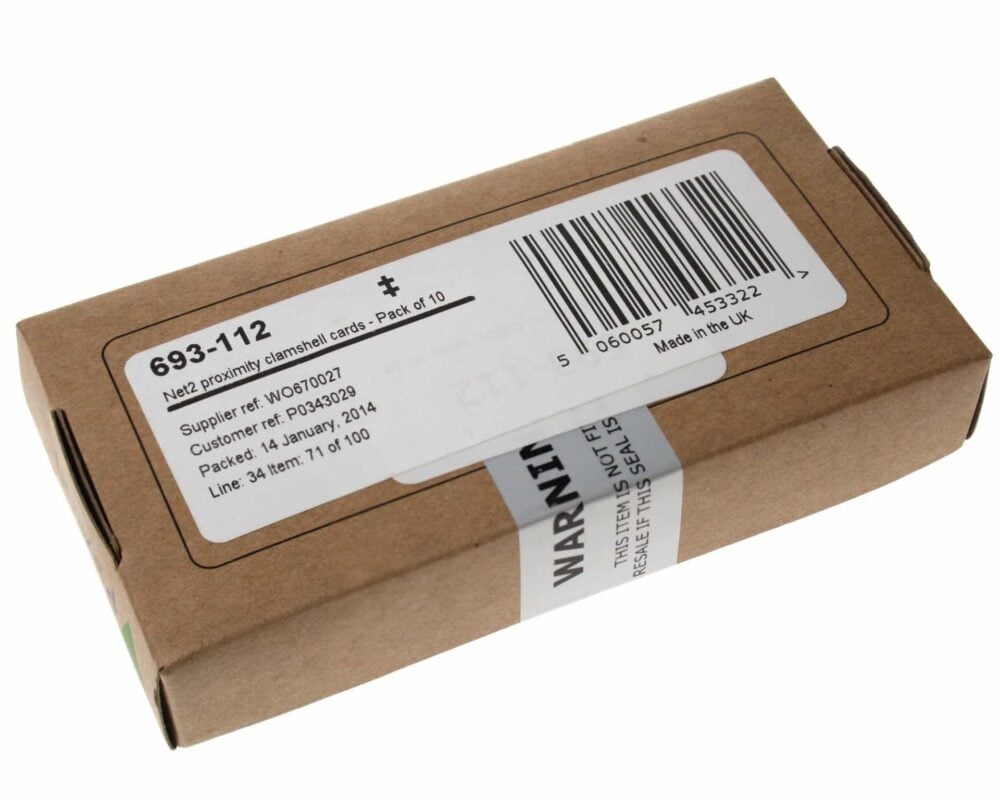 Paxton 693-112 Net2 Proximity med Clamshell ISO-kort (pakke med 10)