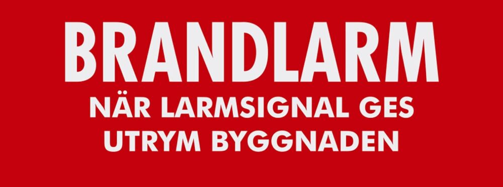 SKILT 160X60 RØD BRANNALARM