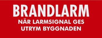 SKYLT 240X90 RÖD BRANDLARM