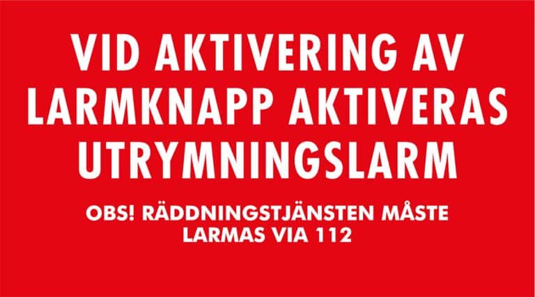 SKYLT 90X50 RÖD UTRYMN. AKTIV