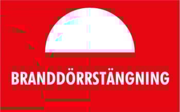 SKYLT BRANDDÖRRSTÄNGNING