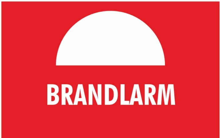 SKYLT BRANDLARM 21x15cm
