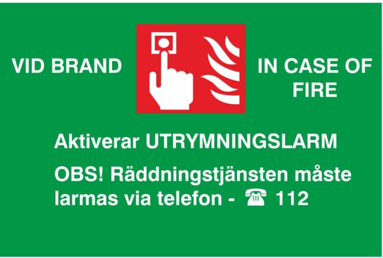 SKYLT UTRYMNING 112