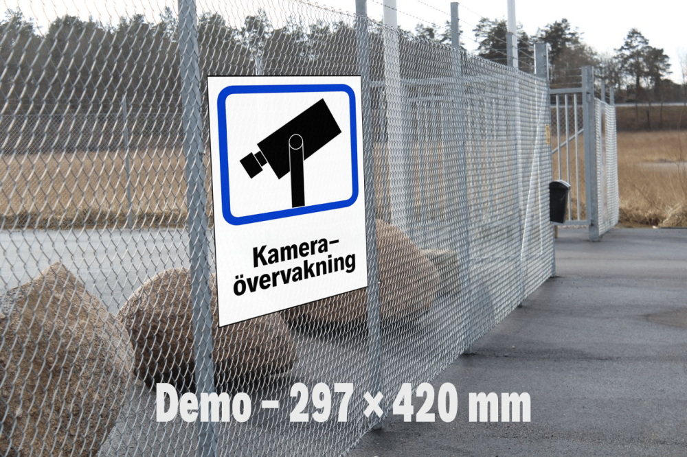 Kameraövervakning Dekal 21x29.7cm (A3) – Enkelsidig PVC - Image 2
