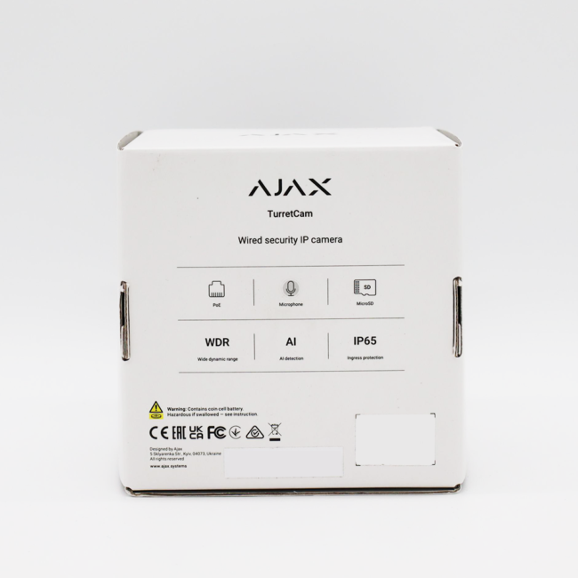 Ajax TurretCam 8MP – Objectif 2,8 mm, blanc
