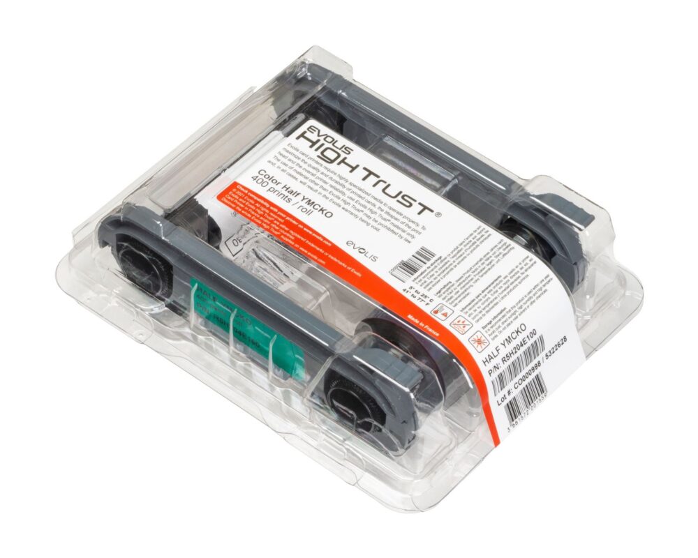 Evolis R5H204E100 YMCKO Half Panel Colour Ribbon (400 Prints) - Image 2