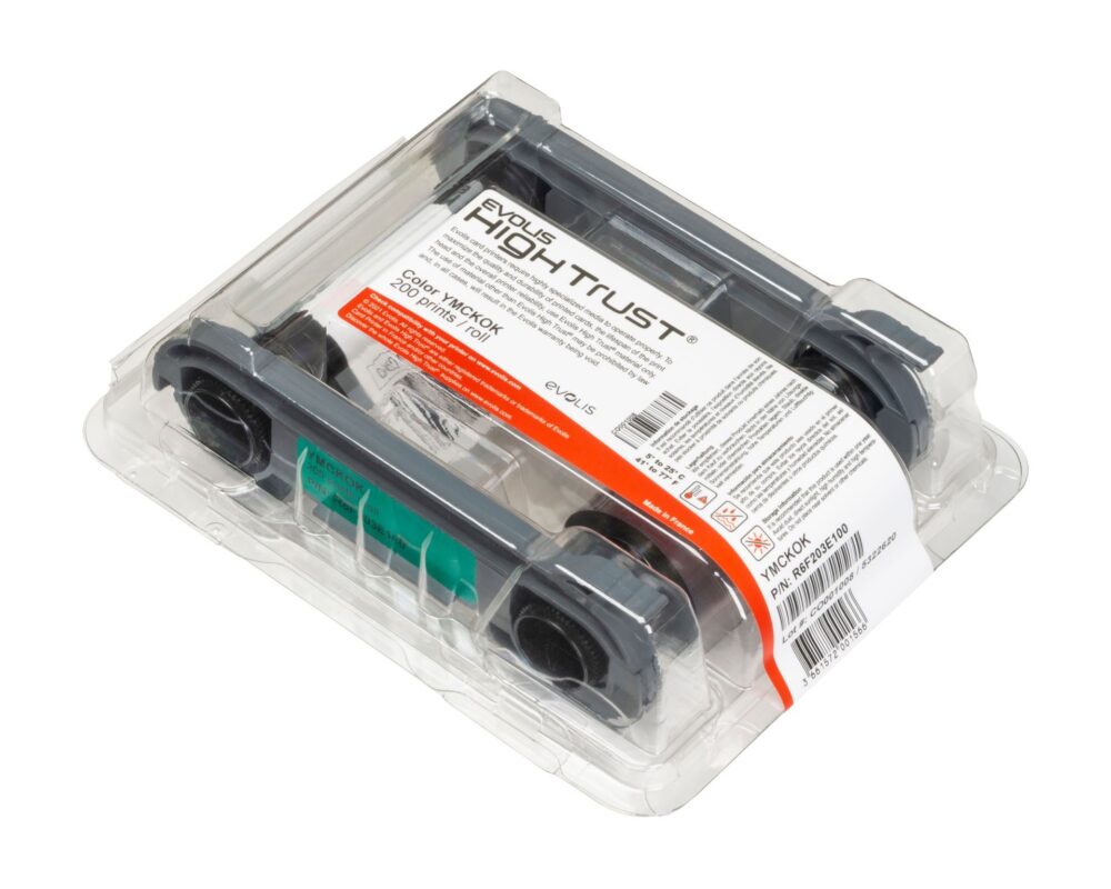 Evolis R6F203E100 YMCKO-K Colour Ribbon (200 Prints) - Billede 2