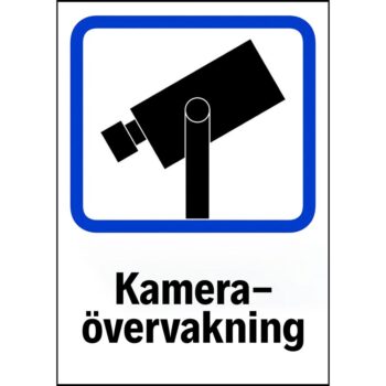 Kameraövervakning Dekal 14x21cm (A5) – Enkelsidig PVC