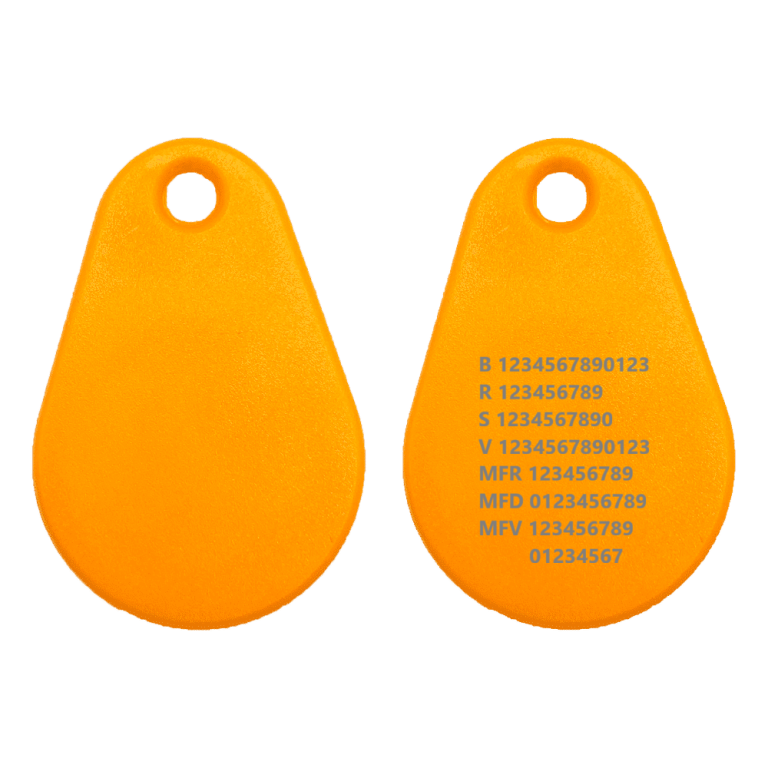 Kombi EM4200 + Mifare 1k ABS PLUS Orange – 3,9 mm Färdiga systemnummer (Dual)