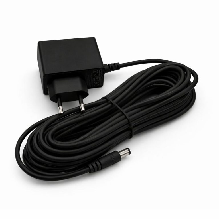 Strømadapter 12V 2A – AC/DC strømadapter – 5m kabel – Sort