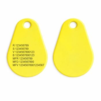 Combi EM4200 + Mifare 1k ABS Pro Geel – 2,9 mm Kant-en-klare systeemnummers (Dubbel)