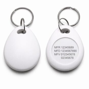 Droppen Mifare 4k witte sleutelhanger – Kant-en-klare systeemnummers (Mifare 13,56 MHz)