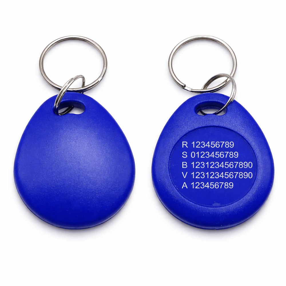 EM4200 Dråber Blå – Nøglemærke Færdiglavede systemnumre (EM 125 kHz)