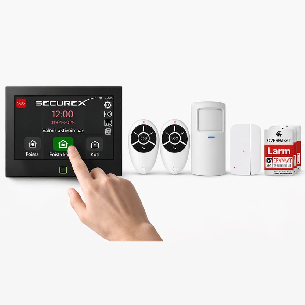 SecureX Connect Pro Kit 4G WiFi -älykäs hälytysjärjestelmä 7 tuuman kosketusnäytöllä, pitkän kantaman pohjoismainen versio