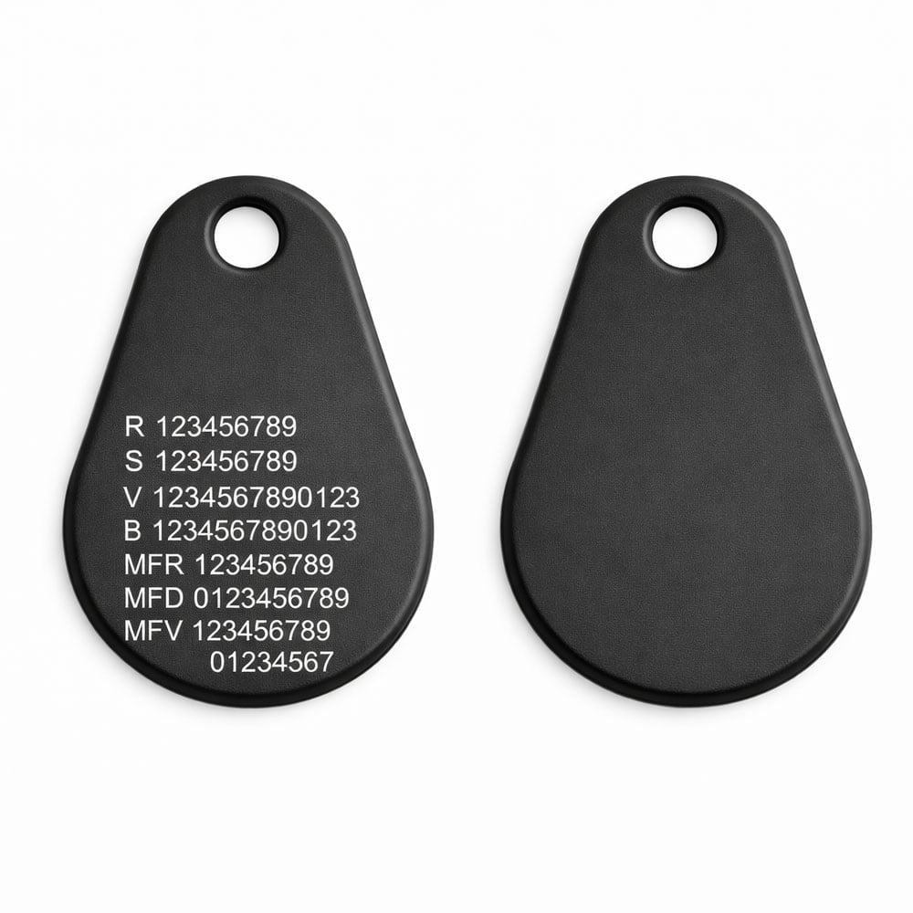 EM4200 ABS PLUS Sort - 3,9 mm Færdige systemnumre (EM 125 kHz)