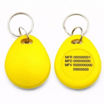 Mifare 1k Droppen Yellow Key Tag - Finished System Numbers (Mifare 13.56 MHz)